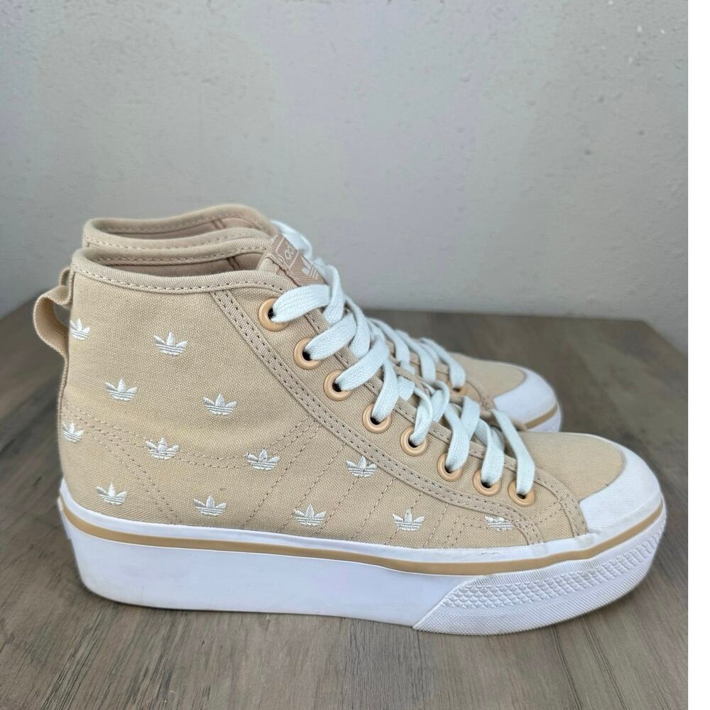 Adidas Wmns Nizza Platform Mid 'Beige Trefoil Monogram' sneakers